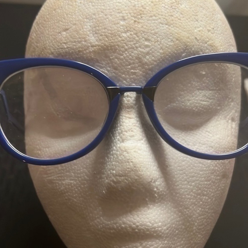 Royal blue plastic frame with metal arms. From Vooogue Me.